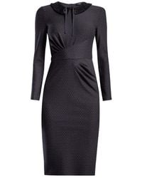 Rumour London - Rebecca Soft Jersey Dress With Waistline Drapes And A Detachable Collar - Lyst