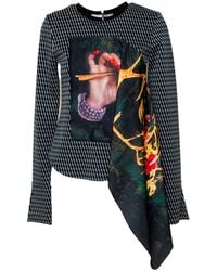 ARTISTA - Gift Printed Satin Scarf Top - Lyst