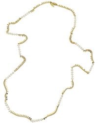 Farra - Chain With Freshwater Pearls Long Necklace - Lyst