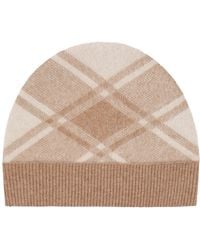 Loop Cashmere - Neutrals Brushed Check Beanie - Lyst
