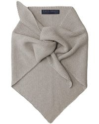 Paul James Knitwear - Neutrals Cotton Beault Textured Triangle Scarf - Lyst