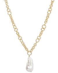 Pearls of the Orient Online - Decus Large Baroque 'Fireball' Cultured Freshwater Pearl Drop On Chunky Chain - Lyst