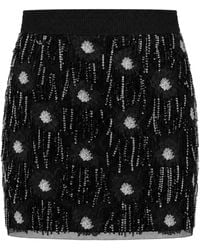 Lalipop Design - Embroidered Sequin Tulle Mini Skirt - Lyst