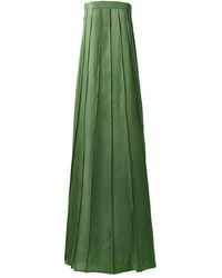 Kargede - Linen Maxi Dress – Designer Strapless Gown With Pleated Detail - Lyst