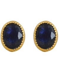 Opium Jewels - Faceted Oval Studs - Lyst