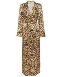 Kato - Matador Leopard Silk Satin Robe - Lyst
