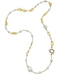 Farra - Citrine With Baroque & Freshwater Pearl Long Necklace - Lyst