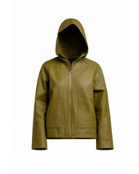 Tantra Spain Sl - Waterproof Jacket With Hood, Visible Front Pockets And Zippered Closure Kakhi - Lyst