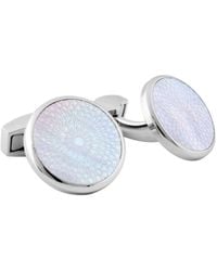 Tateossian - Rotondo Guilloche Semi-Precious Cufflinks With Mother Of Pearl - Lyst