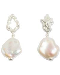 Claire Hill Designs - Pearl Lichen Drop Earrings - Lyst