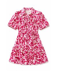 Yumi' - Floral Print Viscose Relaxed Shirt Dress - Lyst