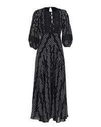 Rose & Nancy - Corinne & Waves Print Lace Trim Maxi Dress - Lyst