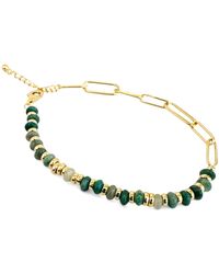 Clemence Wren - Jade Stone Paperclip Bracelet - Lyst