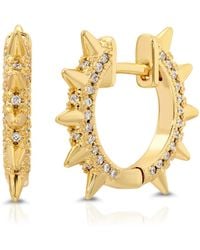 Glamrocks Jewelry - Sunbeam Spike Huggie Hoops - Lyst