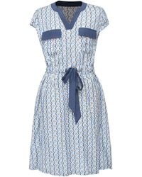 Smart and Joy - Tunic Dress With Drawstring Belt And Geometric Print - Lyst