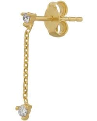 Spero London - Fine Double Diamond Drop Single Earring 14Ct Solid - Lyst