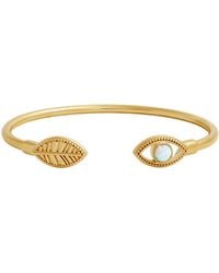 Karma and Luck - Guardian Evil Eye Feather Opal Cuff Bracelet - Lyst