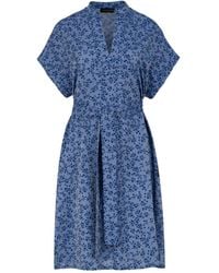Conquista - Floral Print Dress With Side Slits - Lyst