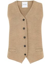 SALANIDA - Neutrals Galante Knitted 100% Merino Waistcoat - Lyst