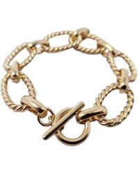 Harfi - Vermeil Textured Paperclip Link Bracelet - Lyst