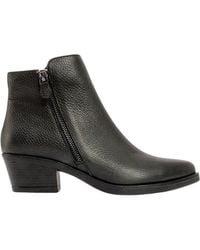 Forever & Always Shoes - Jayer Leather Double Zip Block Heel Boot - Lyst
