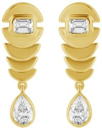 Artisan - Pear Shape & Emerald Cut Diamond Drop Earrings - Lyst