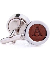 N'damus London - Regent Chestnut Leather Letter Cufflinks - Lyst