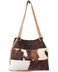 Owen Barry - Cowhide Shoulder Bag Tricolour Chippendale Tan - Lyst