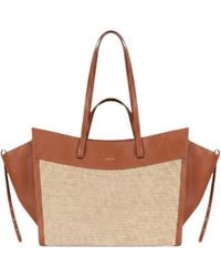 Saonara Brand - Neutrals Shopping Bag Caramel Raffia Leather - Lyst