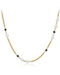 Janus Edinburgh - Heh Bead Freshwater Pearl Onyx Vermeil Chain Necklace - Lyst