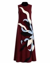 Julia Allert - Sleeveless High-Neck A-Line Occasion Dress – Burgundy - Lyst