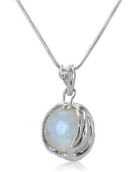 Isla Silver - Handmade Fiery Moonstone Pendant Necklace - Lyst
