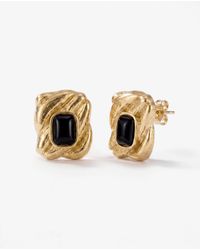 Elk & Bloom - Chunky 14K Molten Wave Stud Earrings - Lyst
