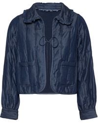 Rose & Nancy - Beatrix Bow Embroidered Denim Quilted Jacket - Lyst