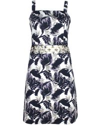 Lalipop Design - Palm Leaves Design Printed Ring Detailed Cut-out Mini Dress - Lyst