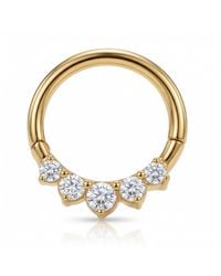 Zahav Jewelry - 10K Solid 16G 8Mm Or 10Mm Cz Clicker Hoop - Lyst
