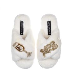 Laines London - Classic Laines Slippers With Wedding Champers & Mrs Brooches - Lyst