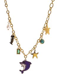 Ebru Jewelry - Dolphin & Sea Life Charm Choker Necklace - Lyst