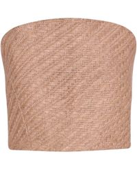 London Atelier Byproduct - Neutrals Raffia Multi-Wear Corset Crop Top - Lyst