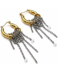 Kirei - Plated Stainless Steel Chain Hoop Earrings - Lyst