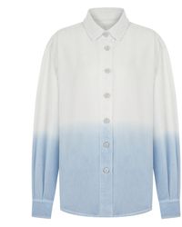 Nocturne - Draped Denim Button-up Shirt - Lyst
