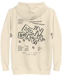 Anchor and Crew - Neutrals Bone Gustatory Edinburgh Coffee Scene Cotton Blend Embroidered Hoodie - Lyst