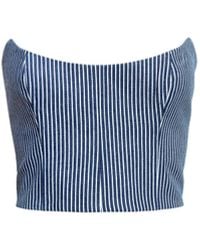 Audrey Vallens - Denim Affair Stripe Corset - Lyst