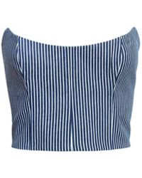 Audrey Vallens - Denim Affair Stripe Corset - Lyst