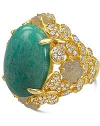 Bellus Domina - Plated Sterling Amazonite Cocktail Ring - Lyst