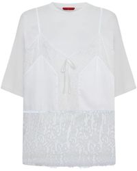 Pcfg - Daydreamers Mini T-Shirt Dress With Lace And Satin Details - Lyst