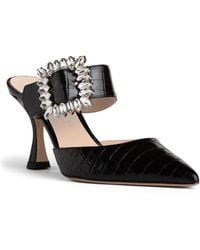 Beautiisoles by Robyn Shreiber Made in Italy - Georgina Croc Leather Mule Sexy & Dressy Comfortable For Valentine Evening & Party With Rhinestones - Lyst