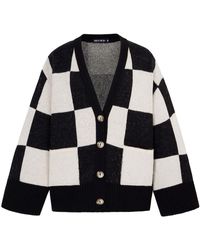 Cara & The Sky - Candice Checked Oversized Chunky Cardigan - Lyst