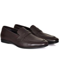 DAVID WEJ - Lorenzo Grained Leather Loafers - Lyst