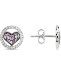 Kylie Harper - Mosaic Abalone Mother Of Pearl Heart Earrings - Lyst